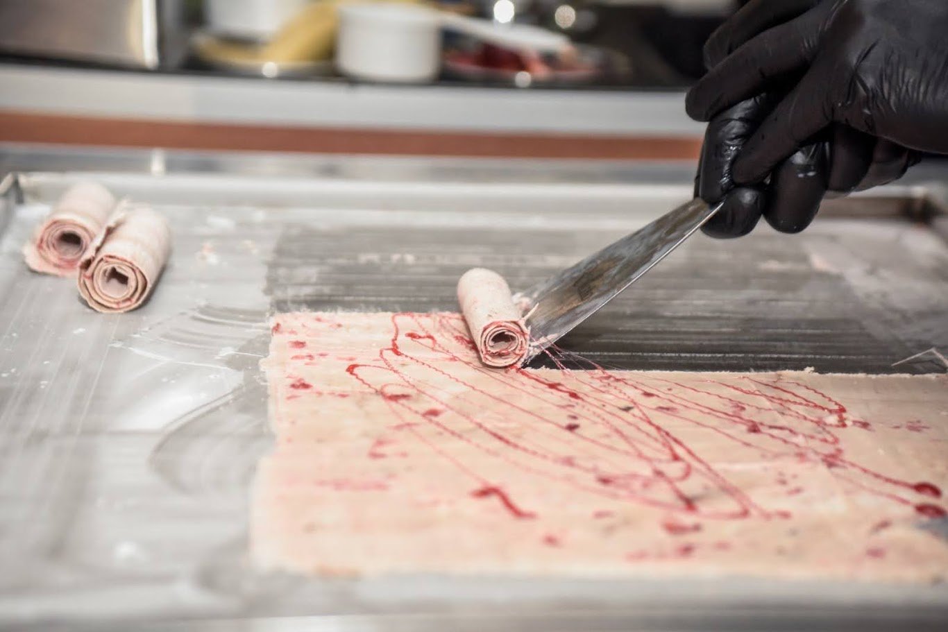 Preparación de helado tailandés